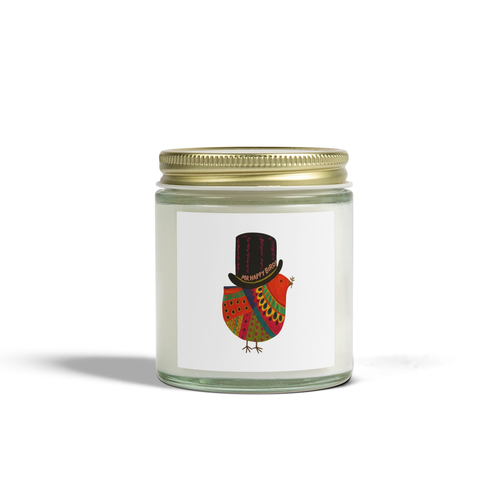 Mr Happy Bird Scented Candles, Coconut Apricot Wax (4oz, 9oz)