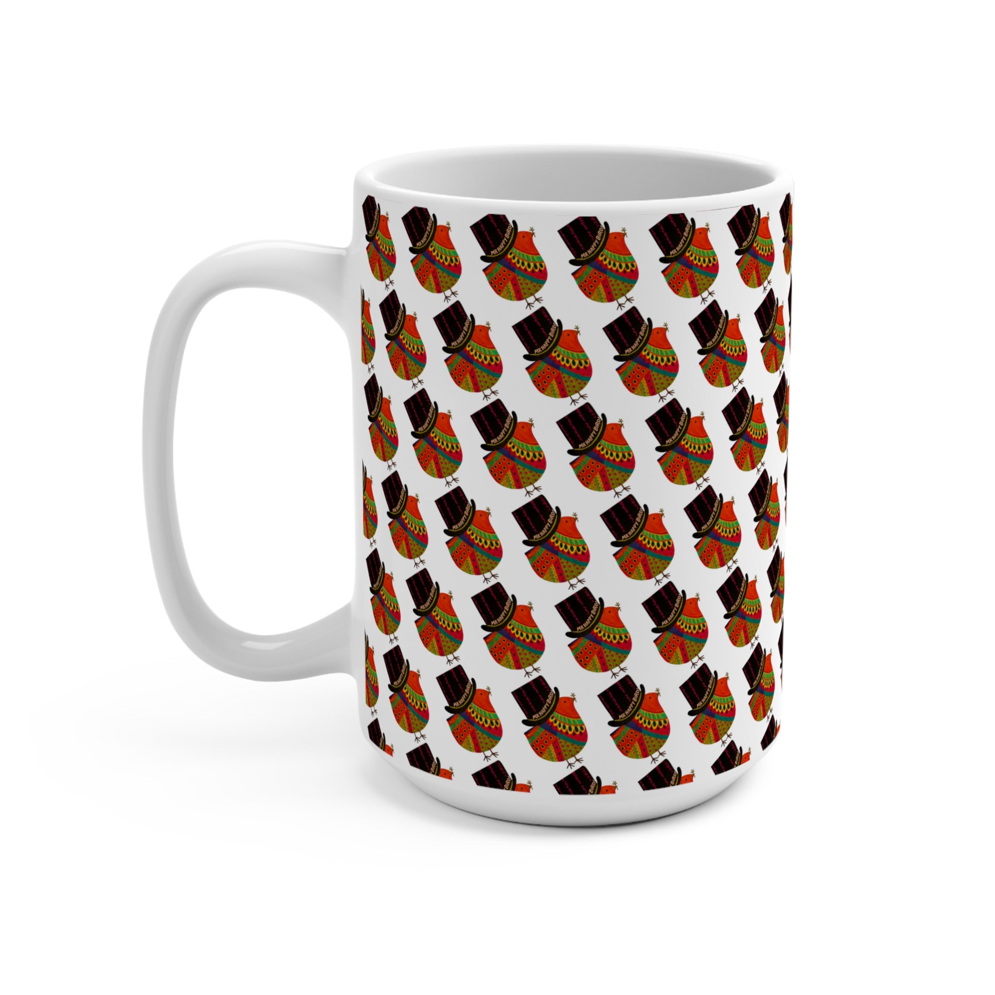 Mr. Happy Bird! Overload Mug 2, Cheerful Coffee Cup, Unique Gift for Bird Lovers, Fun Kitchen Decor, Vibrant Drinkware
