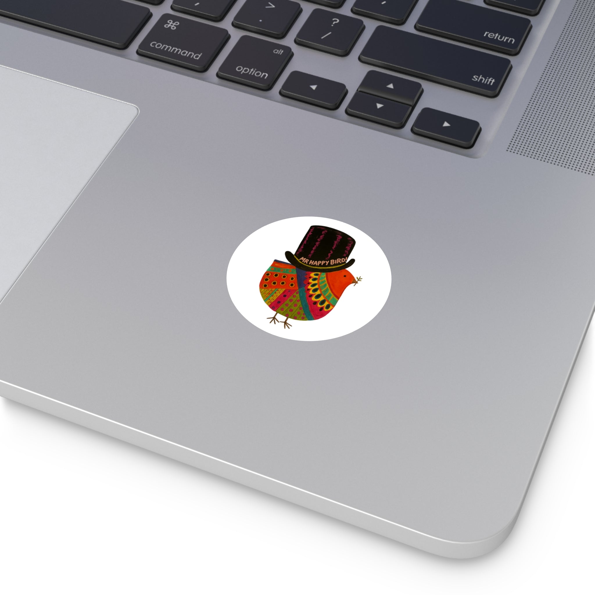 Mr Happy Bird Round Vinyl Stickers
