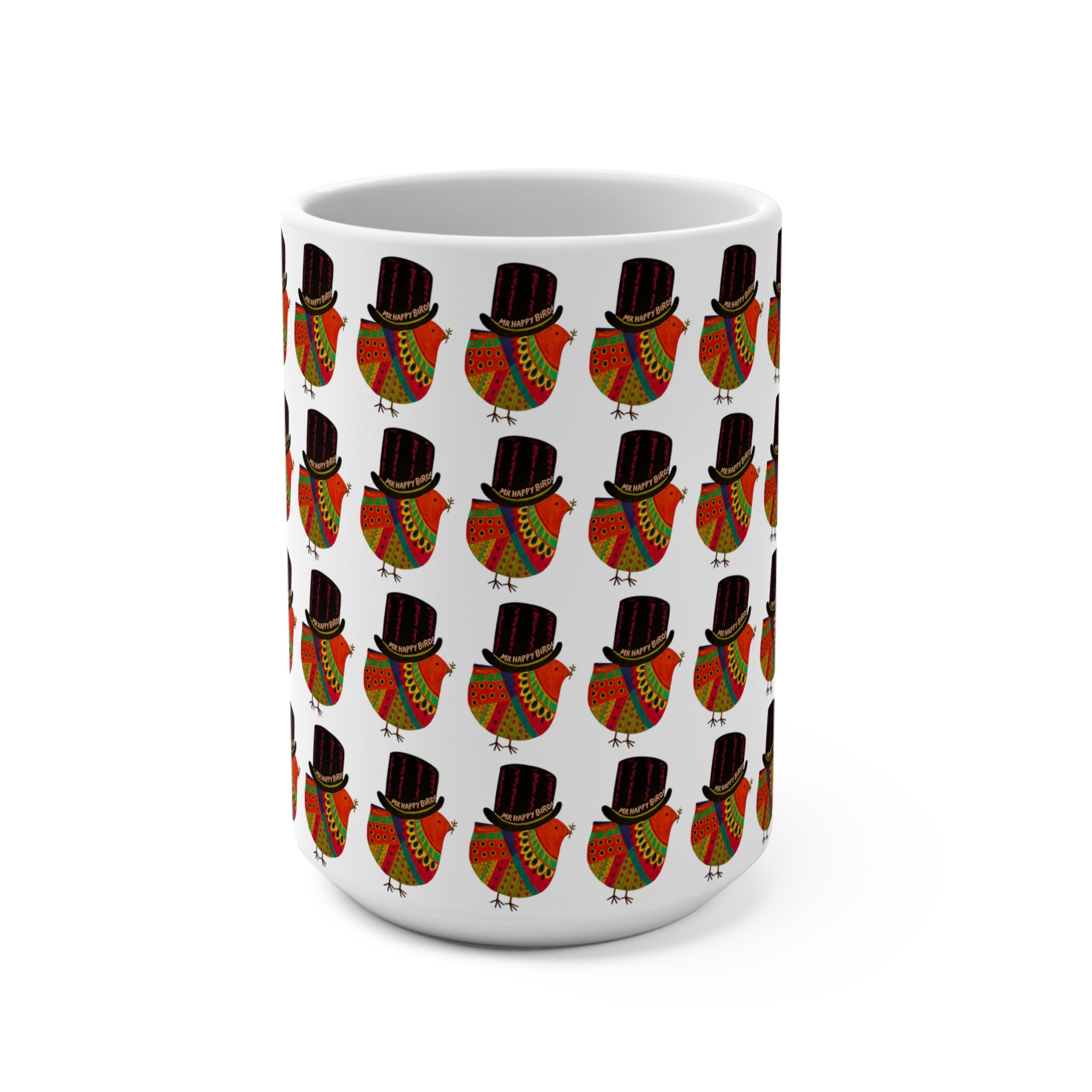 Mr. Happy Bird! Overload Mug, Cheerful Coffee Cup, Unique Gift for Bird Lovers, Fun Kitchen Decor, Vibrant Drinkware