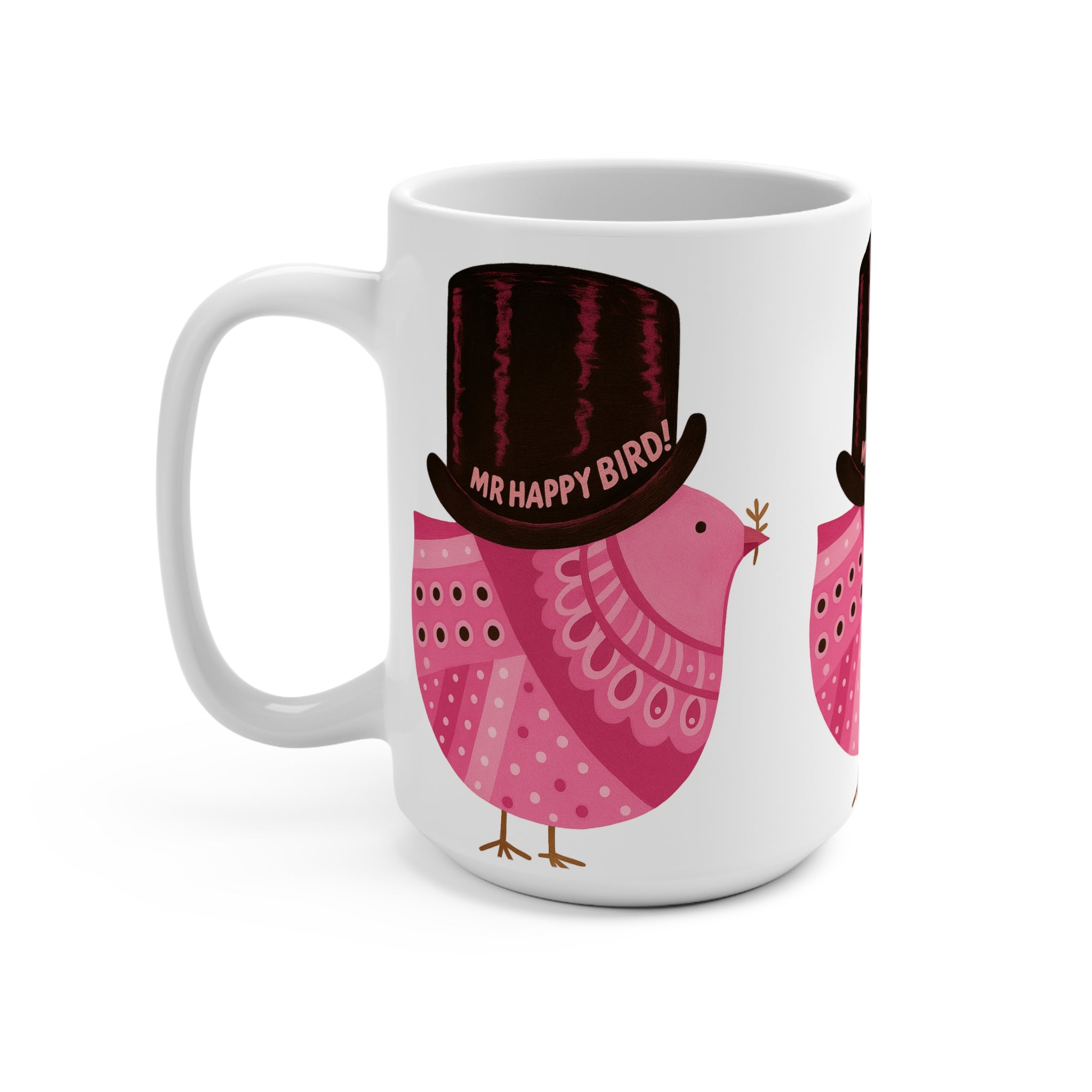 Mr Happy Bird! Pink Out Mug 15oz