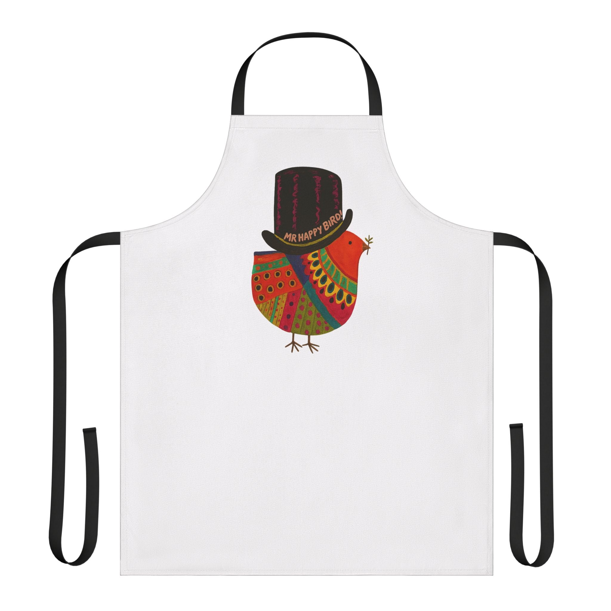 MR HAPPY BIRD! Apron, 5-Color Straps (AOP)