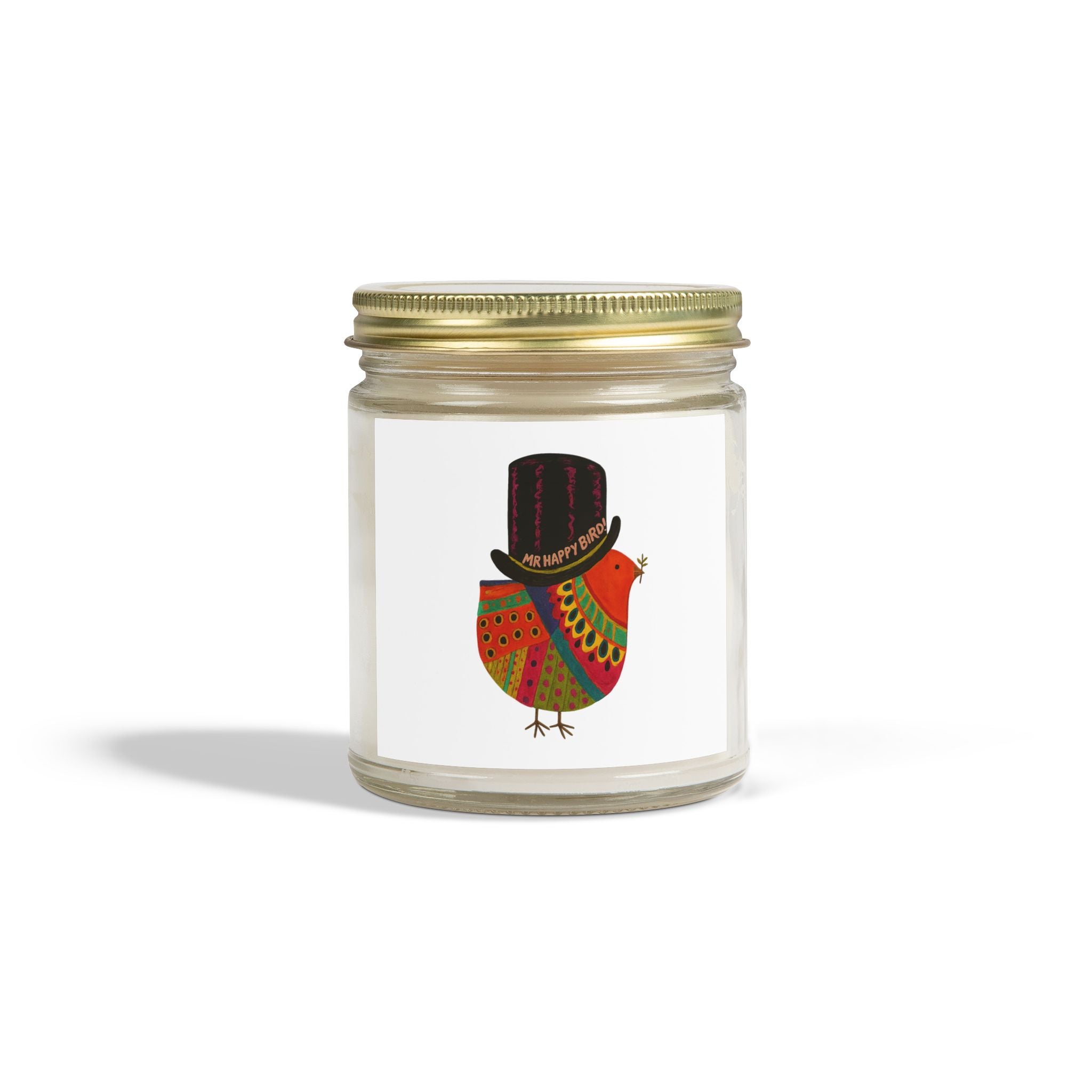 Mr Happy Bird Scented Candles, Coconut Apricot Wax (4oz, 9oz)