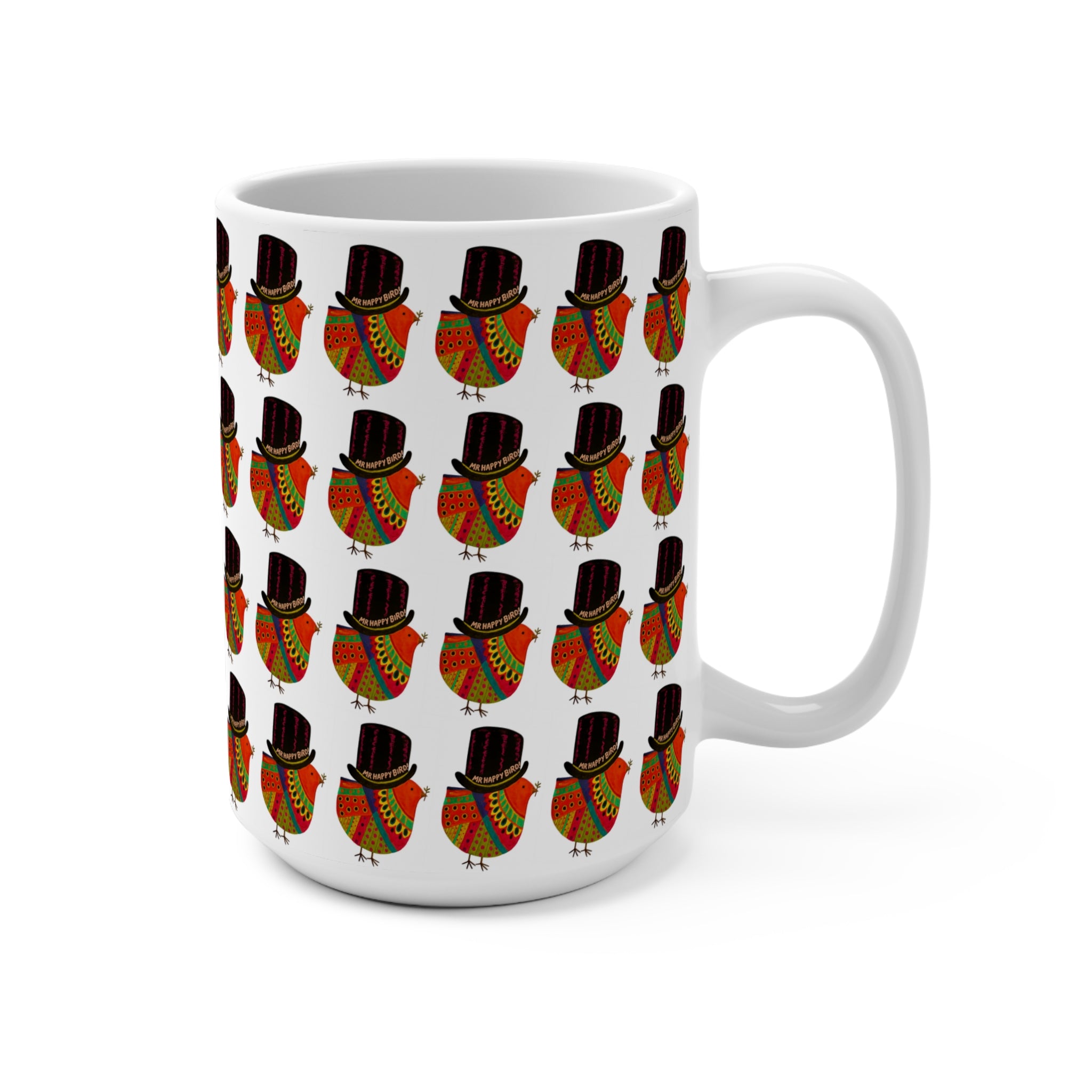 Mr. Happy Bird! Overload Mug, Cheerful Coffee Cup, Unique Gift for Bird Lovers, Fun Kitchen Decor, Vibrant Drinkware