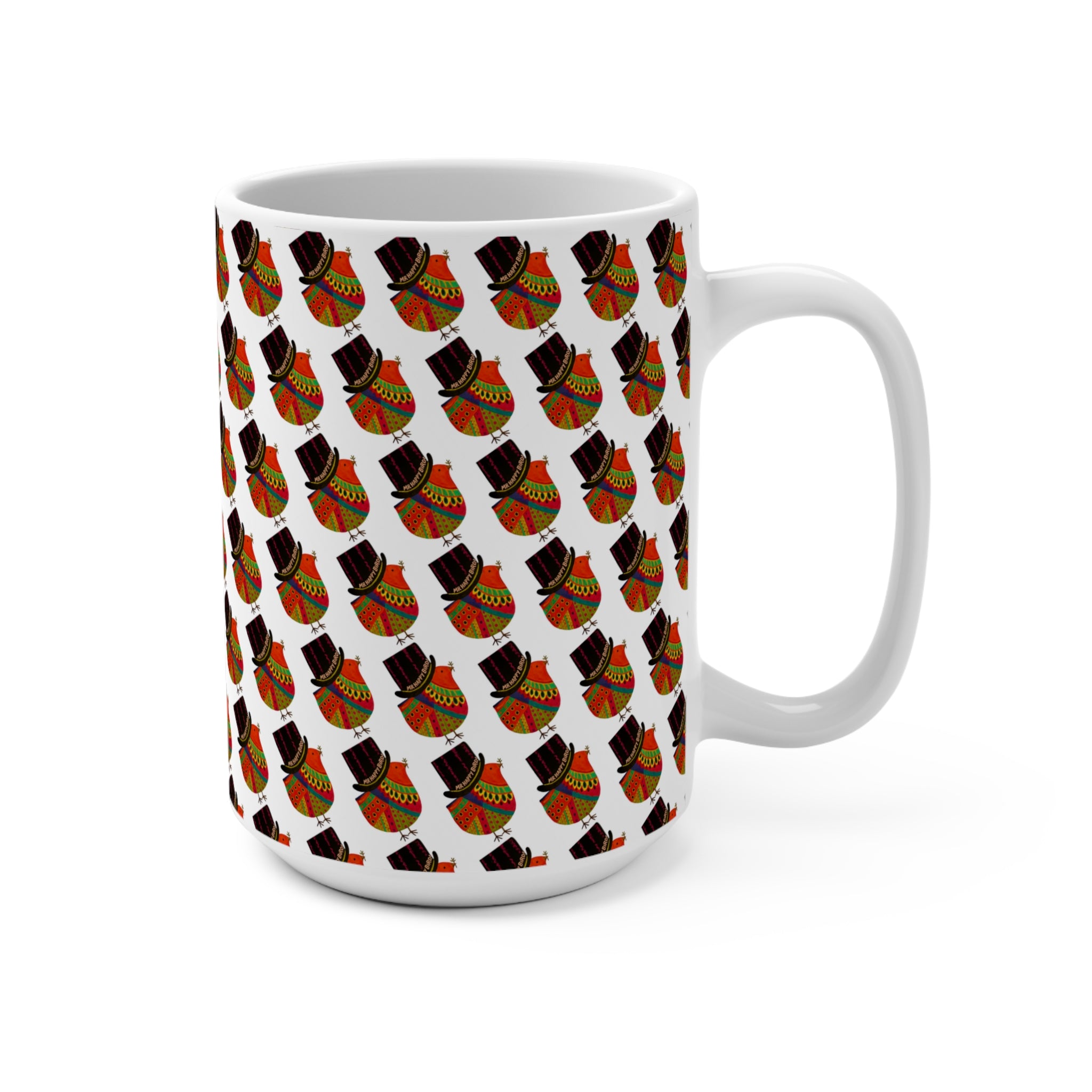 Mr. Happy Bird! Overload Mug 2, Cheerful Coffee Cup, Unique Gift for Bird Lovers, Fun Kitchen Decor, Vibrant Drinkware