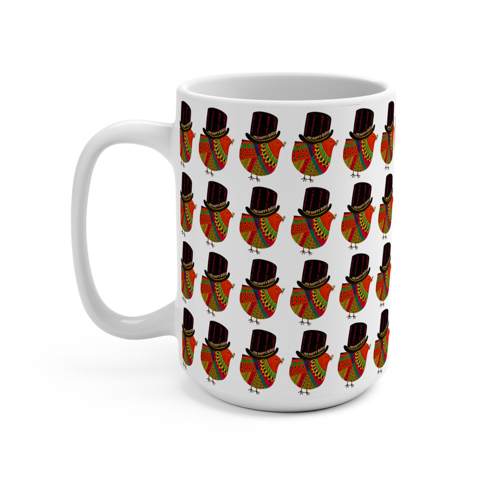 Mr. Happy Bird! Overload Mug, Cheerful Coffee Cup, Unique Gift for Bird Lovers, Fun Kitchen Decor, Vibrant Drinkware