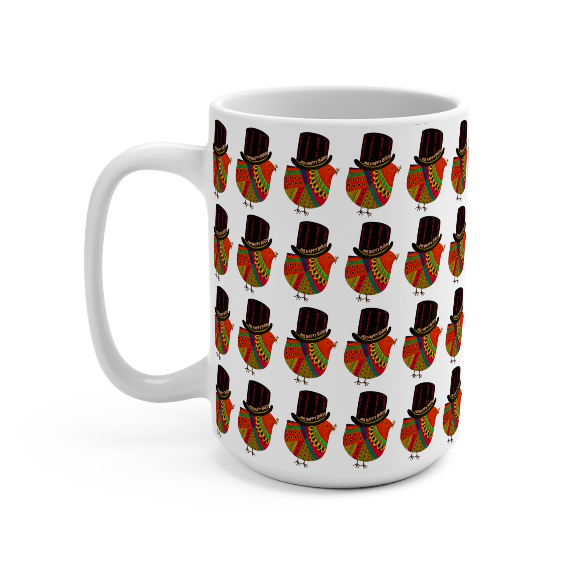 Mr. Happy Bird! Overload Mug, Cheerful Coffee Cup, Unique Gift for Bird Lovers, Fun Kitchen Decor, Vibrant Drinkware