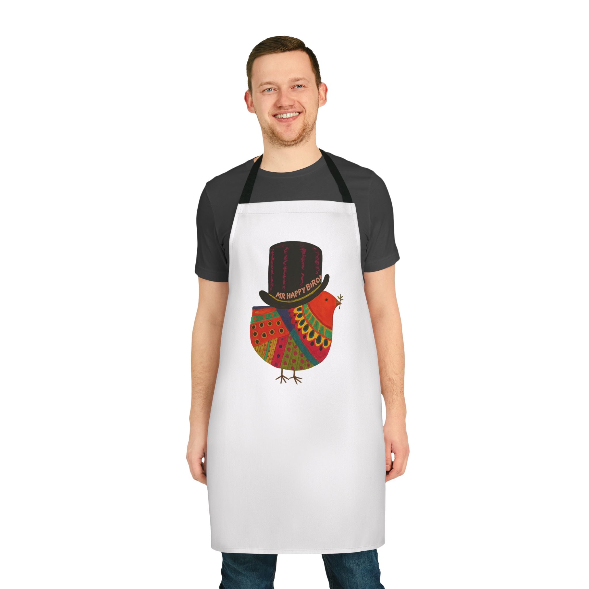 MR HAPPY BIRD! Apron, 5-Color Straps (AOP)