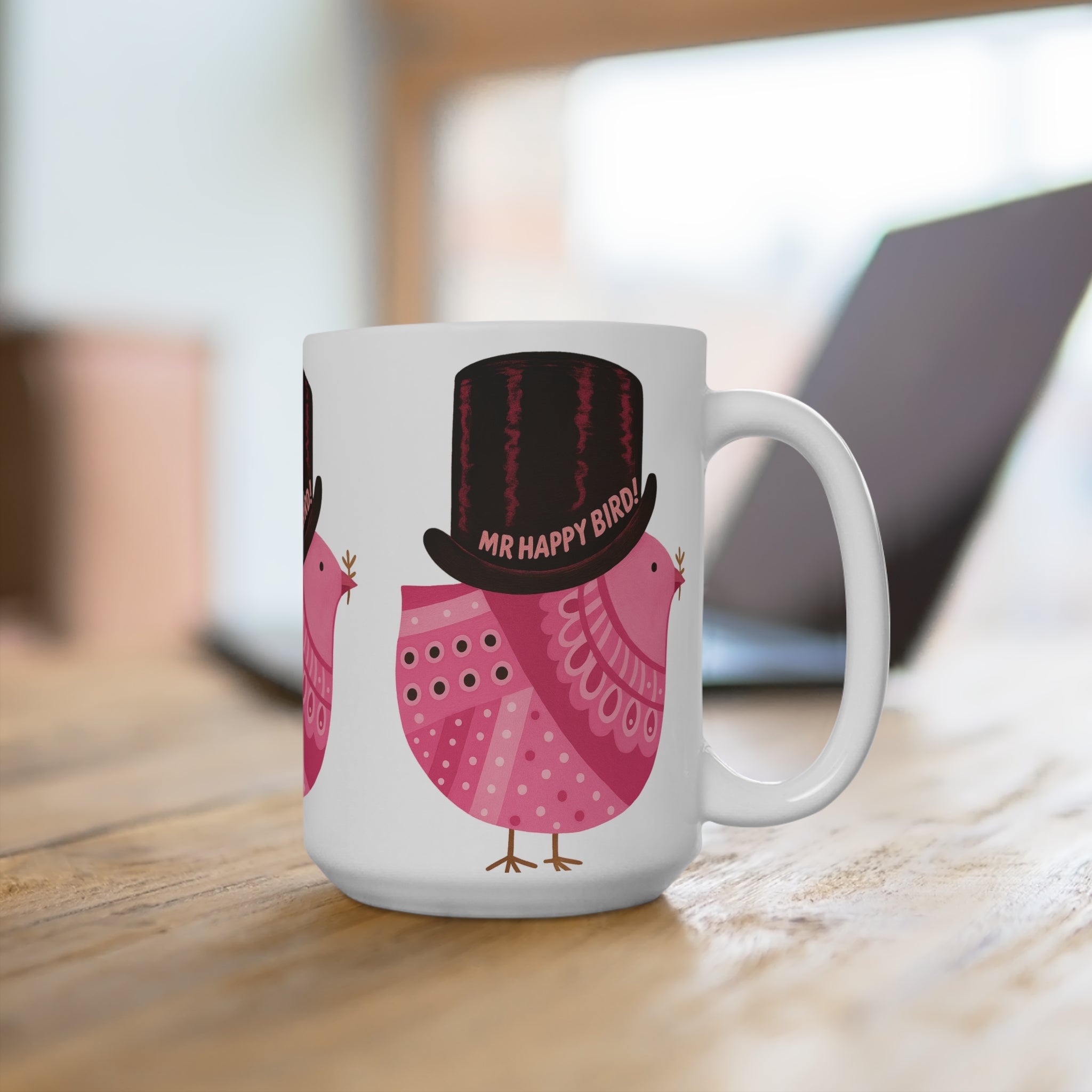 Mr Happy Bird! Pink Out Mug 15oz