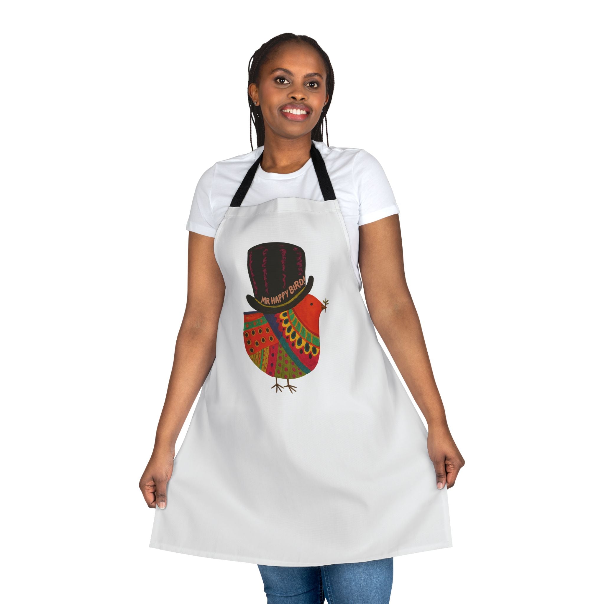 MR HAPPY BIRD! Apron, 5-Color Straps (AOP)